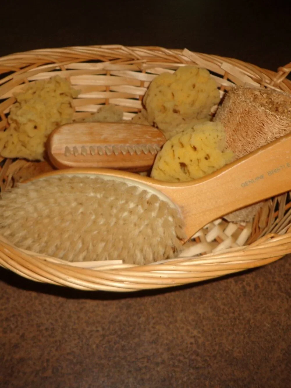 Bath Spa Basket Sea Sponges Bristle Brush Nail Brush Loofah